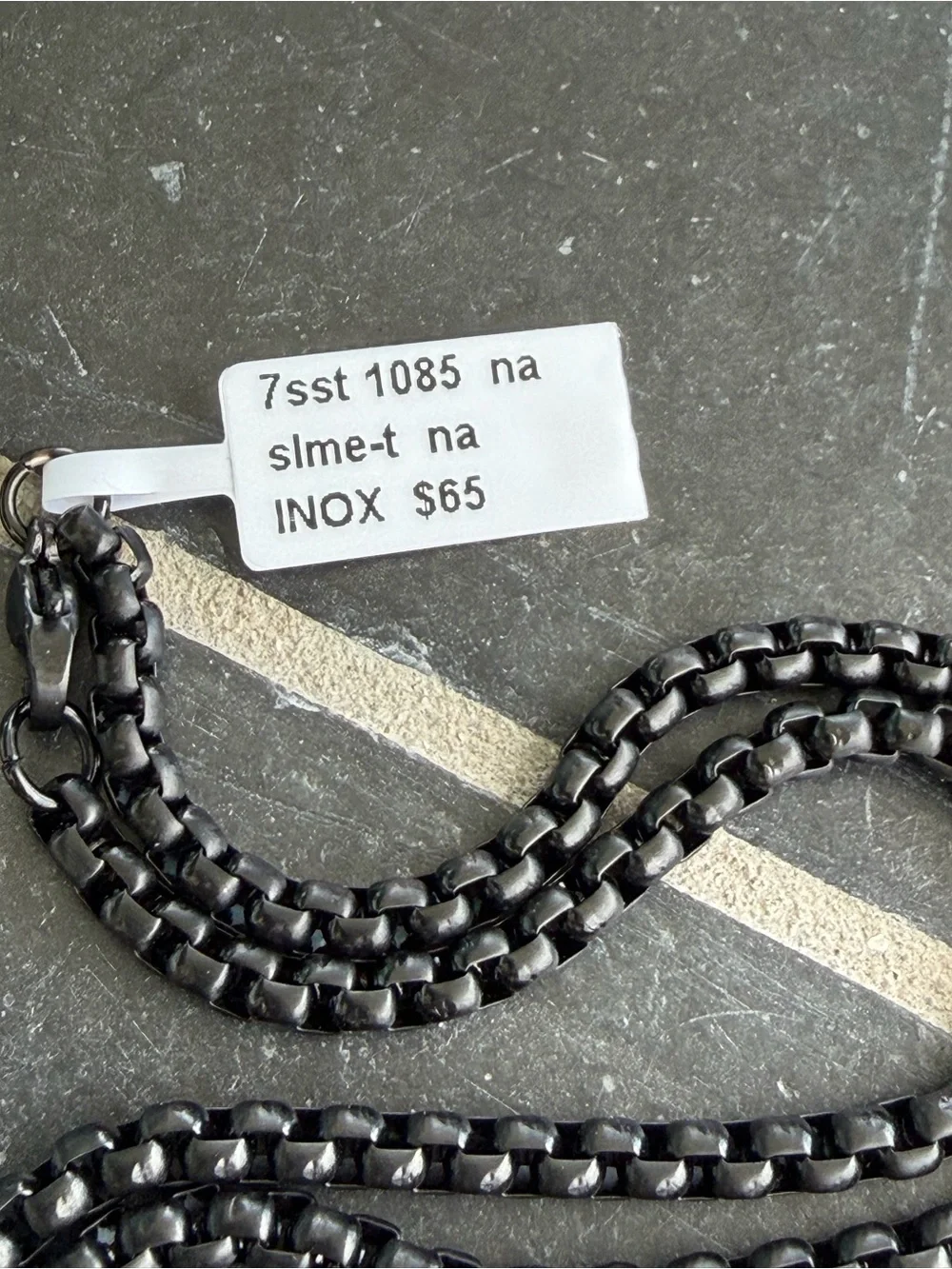 Black Stainless Steel Box Chain Necklace - INOX Men Accessories 24”
